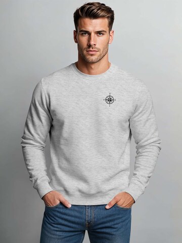 Neverless Sweatshirt 'Kompass' in Grey