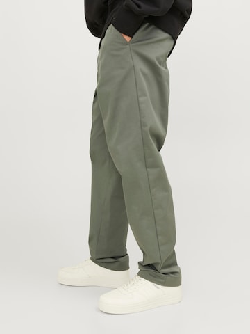 JACK & JONES Regular Pleated Pants 'Kane Otis' in Green