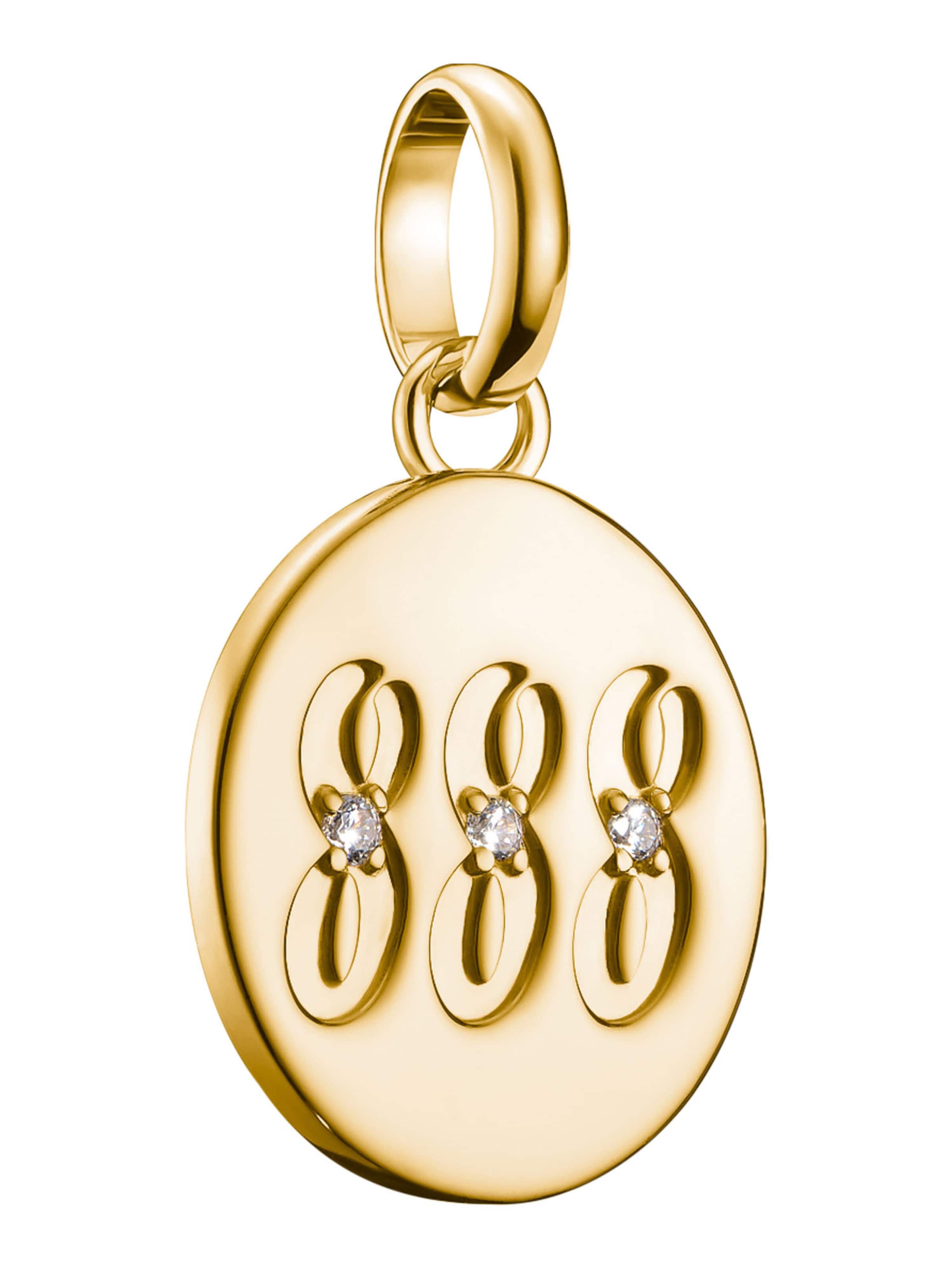 Thomas Sabo Anhänger 'Engelzahl 888 mit Steinen' in Gold: Vorderseite