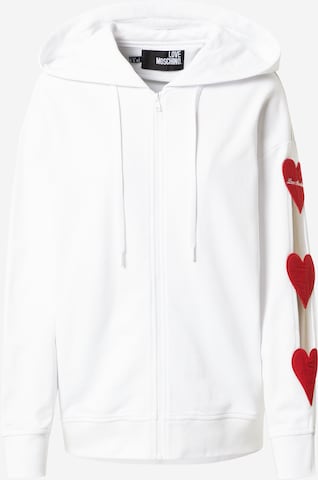 Love Moschino Mikina s kapucí – bílá: přední strana