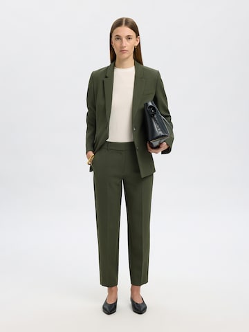 SELECTED Regular Trousers with creases 'SLFRITA-RIA' in Green