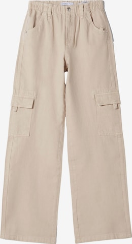 Loosefit Pantalon cargo Bershka en beige : devant