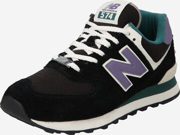 Sneaker bassa '574' di new balance in nero: frontale