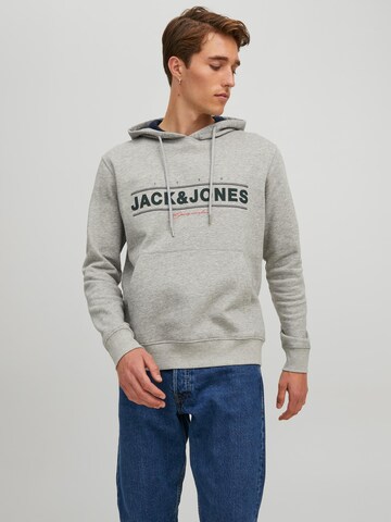 JACK & JONES Mikina 'FRIDAY' - Sivá: predná strana