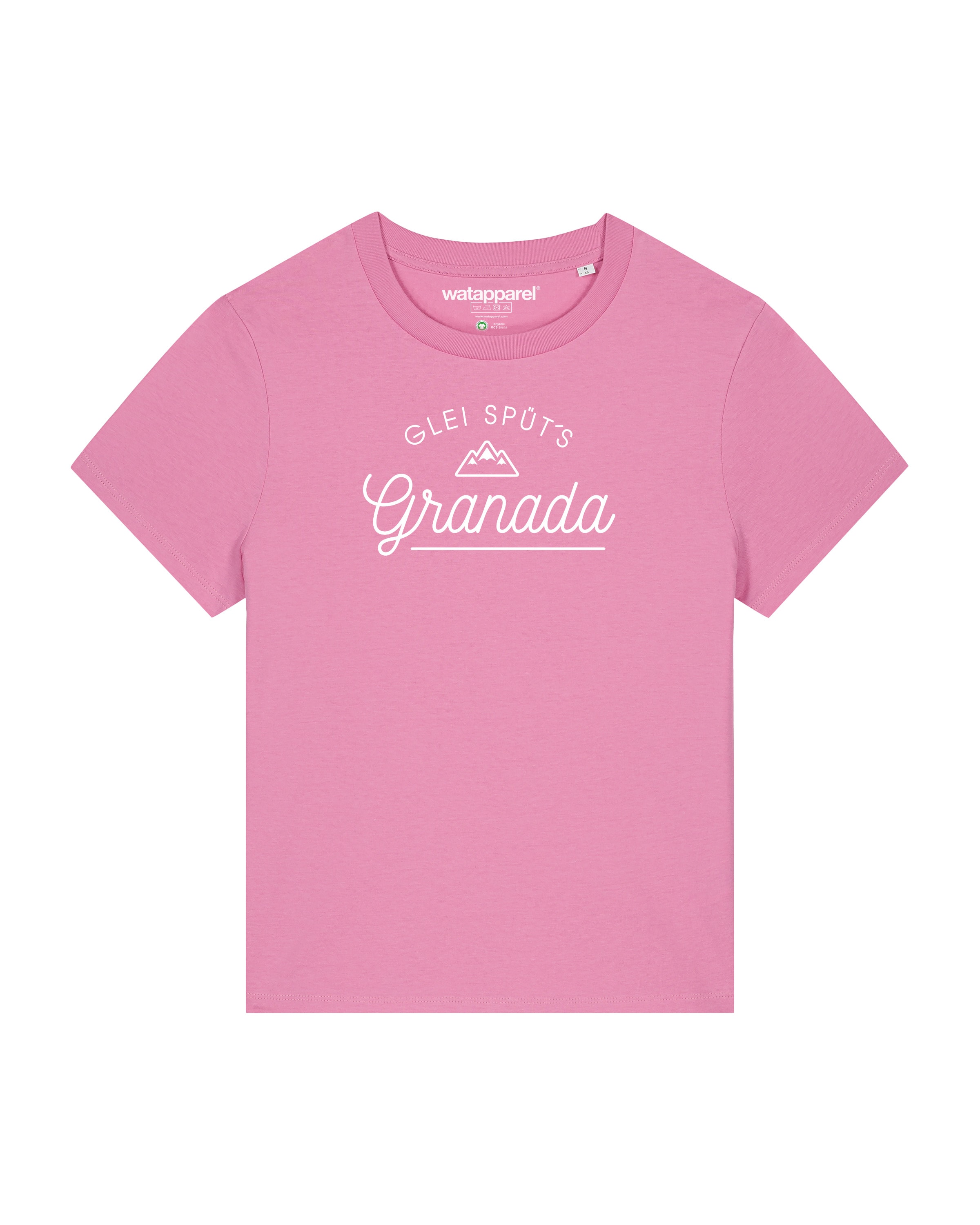 Watapparel Shirt 'Glei Spüt's Granada' in Pink: Vorderseite