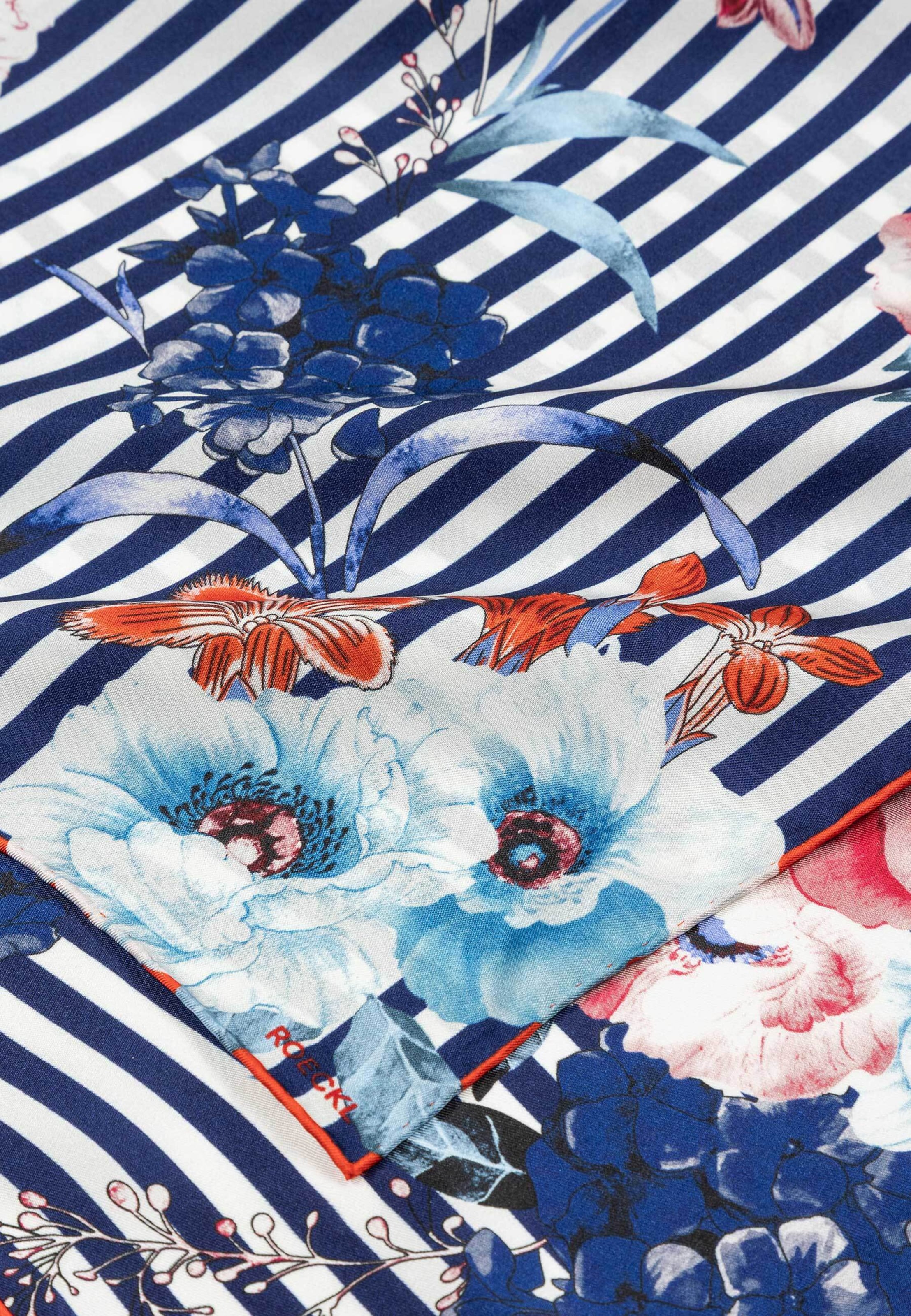 Foulard ' BLOSSOMING STRIPES ' di Roeckl in blu