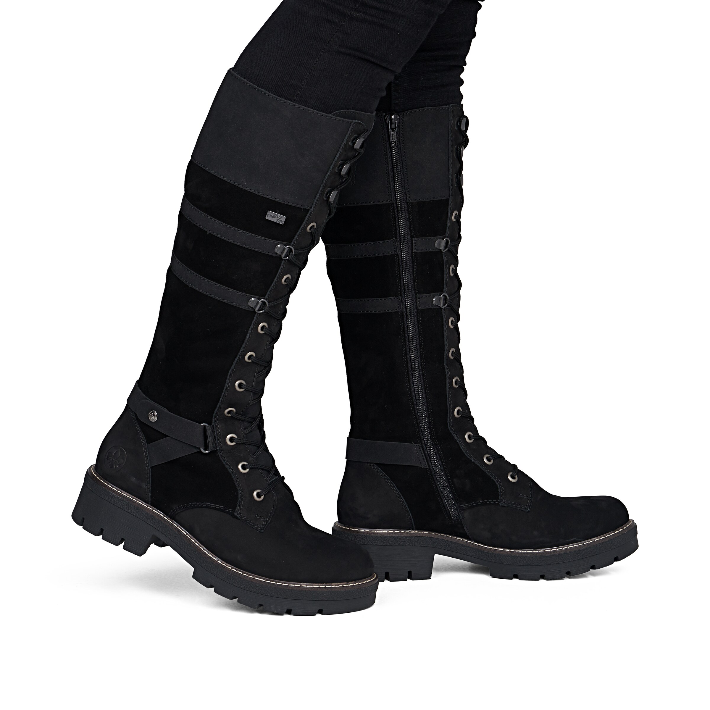 Bottes à lacets Rieker en noir : devant