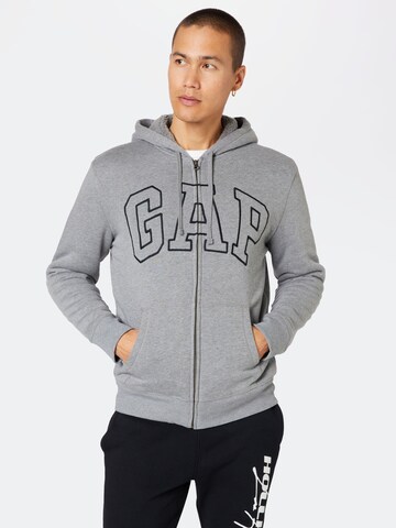 GAP - Sudadera con cremallera en gris: frente