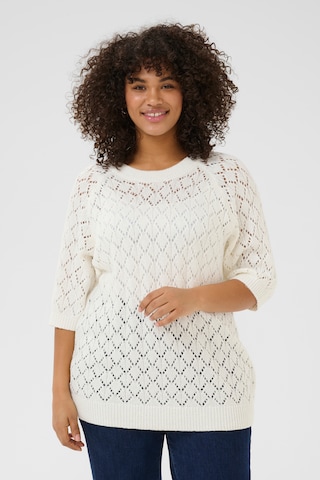 Pull-over 'KCMika' KAFFE CURVE en blanc : devant