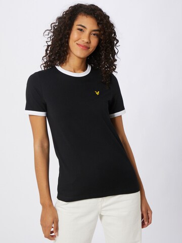 Tricou 'Ringer' de la Lyle & Scott pe negru: față