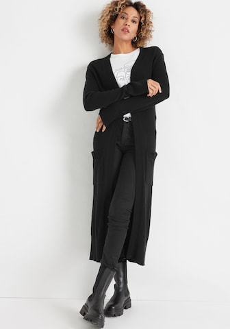 HECHTER PARIS Knit Cardigan 'PARIS' in Black: front