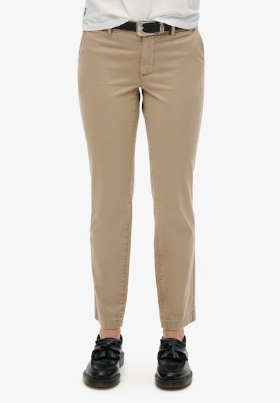 Superdry Pantalon chino en noisette / taupe / rose, Vue avec produit