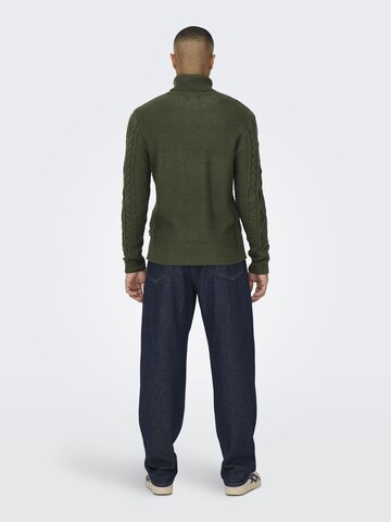 Only & Sons Sweater 'Rigge' in Green