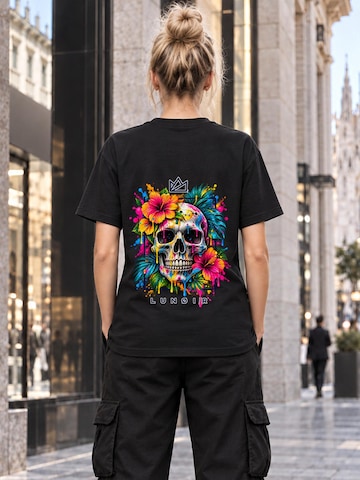 LUNØIR StudioMajica 'Tropical Riot – Bloom Skull' - crna boja