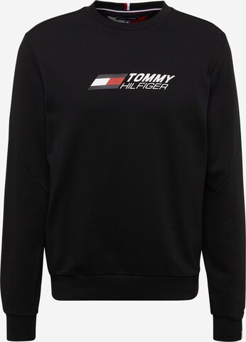 Tommy Hilfiger Sport Athletic Sweatshirt in Black: front