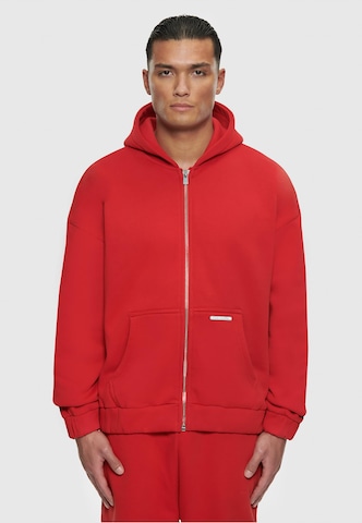 Dropsize Zip-Up Hoodie 'Bazix Republiq' in Red: front
