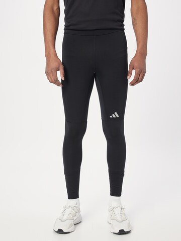 Skinny Pantalon de sport 'Run It' ADIDAS PERFORMANCE en noir : devant