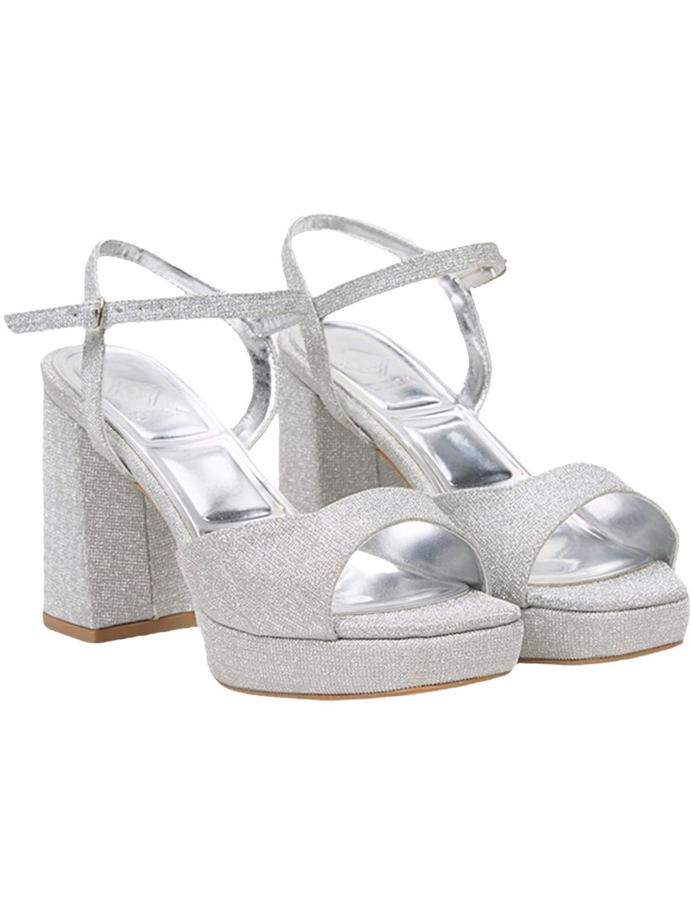 Desa Strap sandal 'Stilett' in 37 in Silver, Item view