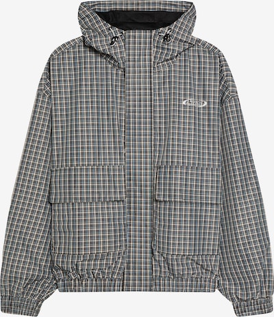 Bershka Välikausitakki värissä vaaleansininen / harmaa / musta / valkoinen, Tuotenäkymä