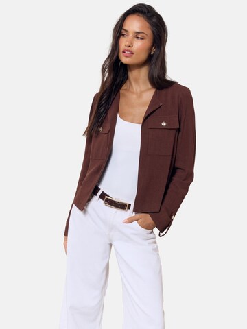 Lipsy Between-season jacket in Brown: front