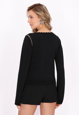 faina Gebreid vest in Zwart