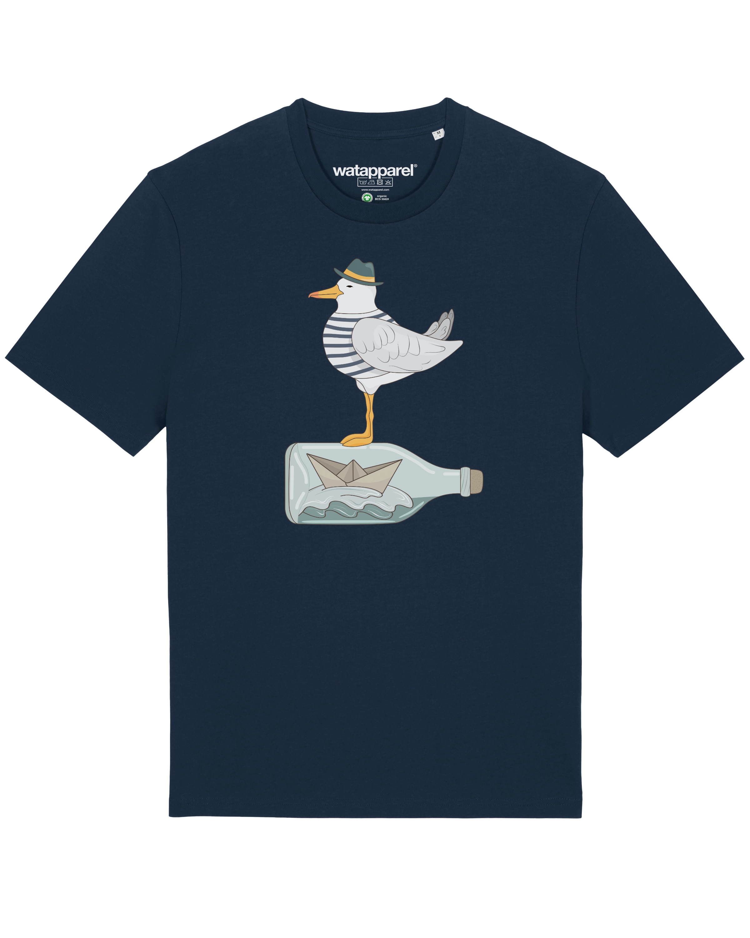 Watapparel Shirt ' Möwe mit Hut ' in Blauw: voorkant