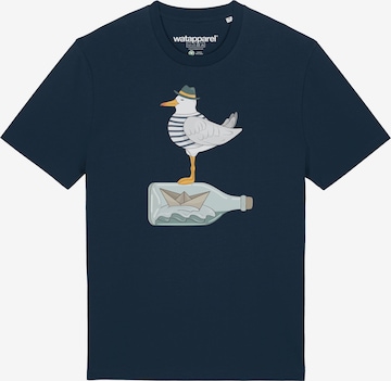 Watapparel Shirt ' Möwe mit Hut ' in Blauw: voorkant