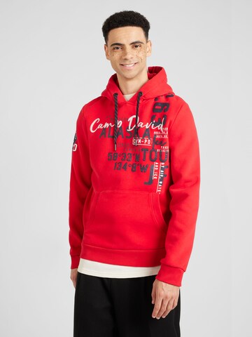 Sweat-shirt CAMP DAVID en rouge : devant