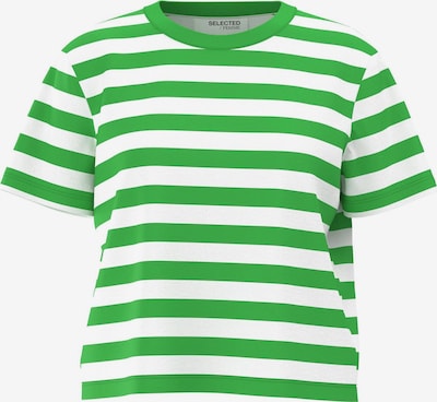 SELECTED FEMME T-Shirt 'Essential' in grün / weiß, Produktansicht