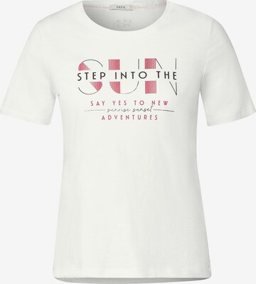CECIL T-Shirt 'Sun' in Weiß: predná strana