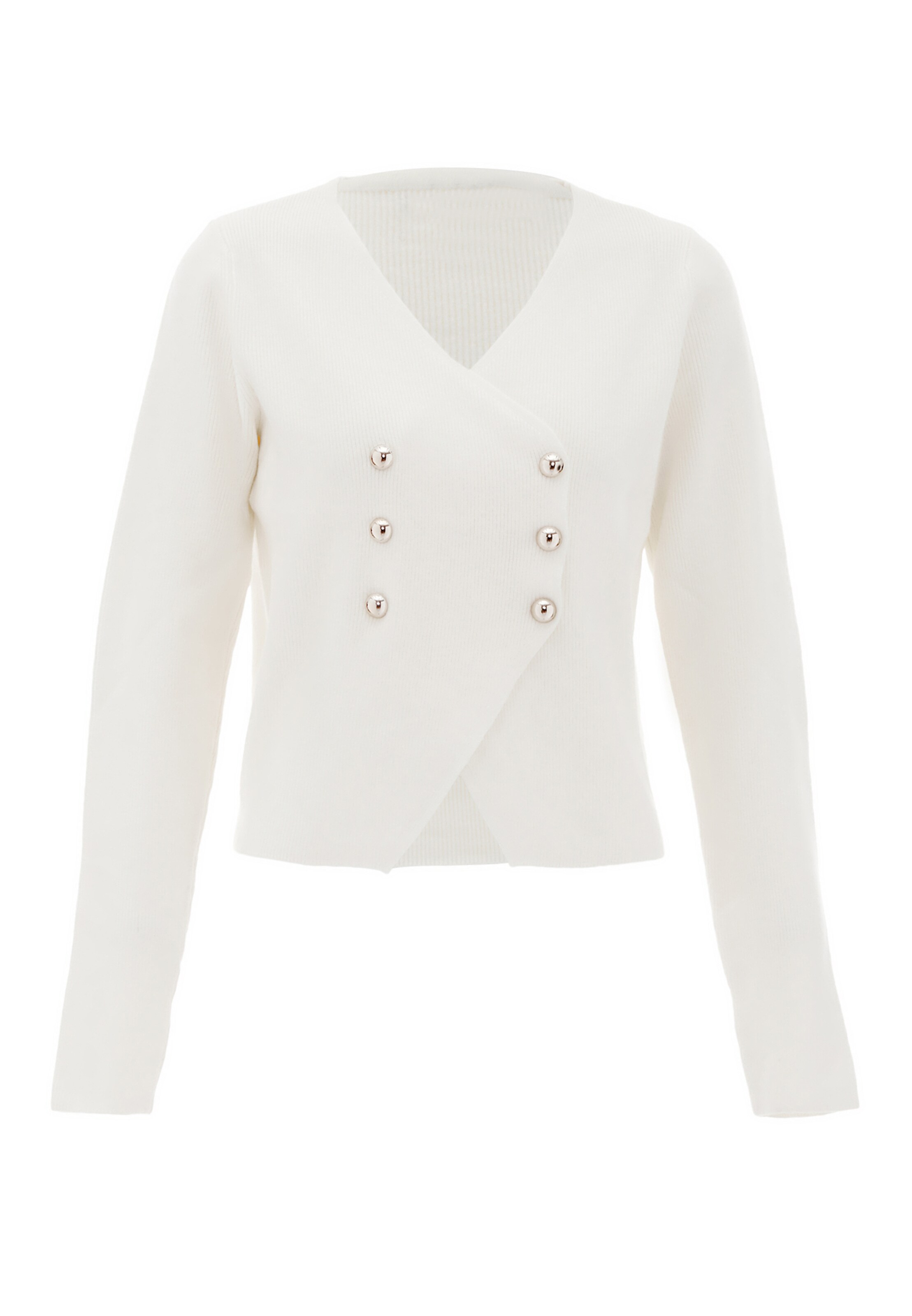 NAEMI Strickjacke in Weiß: Vorderseite