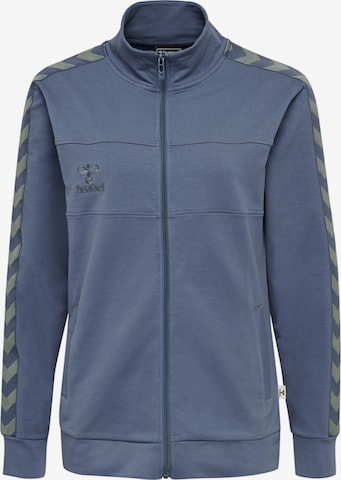 Hummel Athletic Zip-Up Hoodie 'Move Classic' in Blue: front