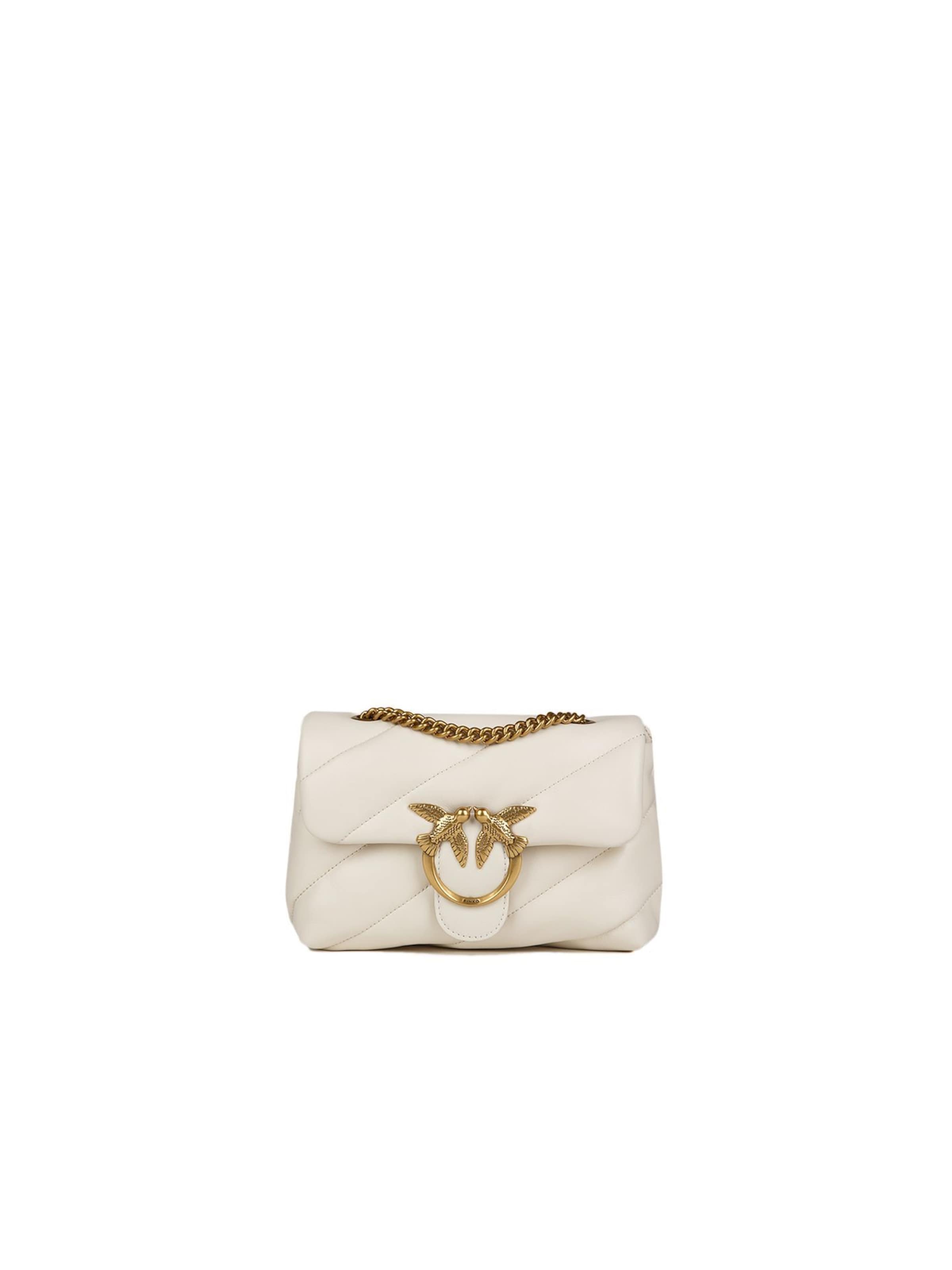 PINKO Schoudertas 'Love Puff Mini Cl Sheep Nappa' in Wit