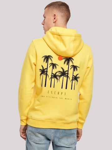 Sweat-shirt 'Escape Discover the World Palm Trees Black' F4NT4STIC en jaune