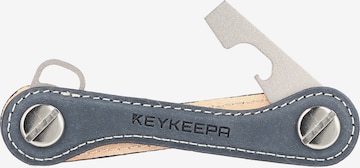 Keykeepa Key Ring 'Leather' in Blue: front