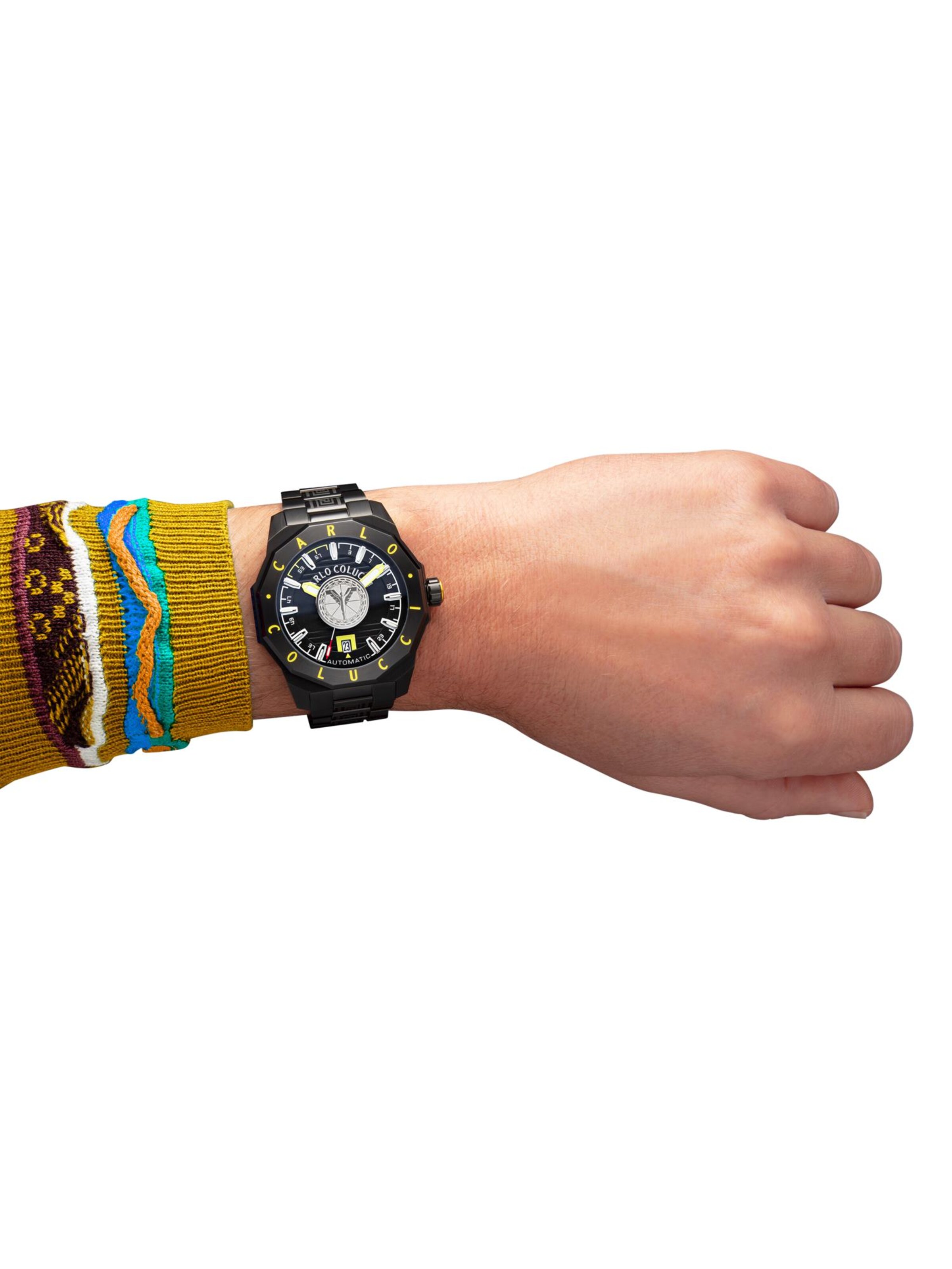 Carlo Colucci Analoog horloge ' Dorigati ' in Zwart: voorkant