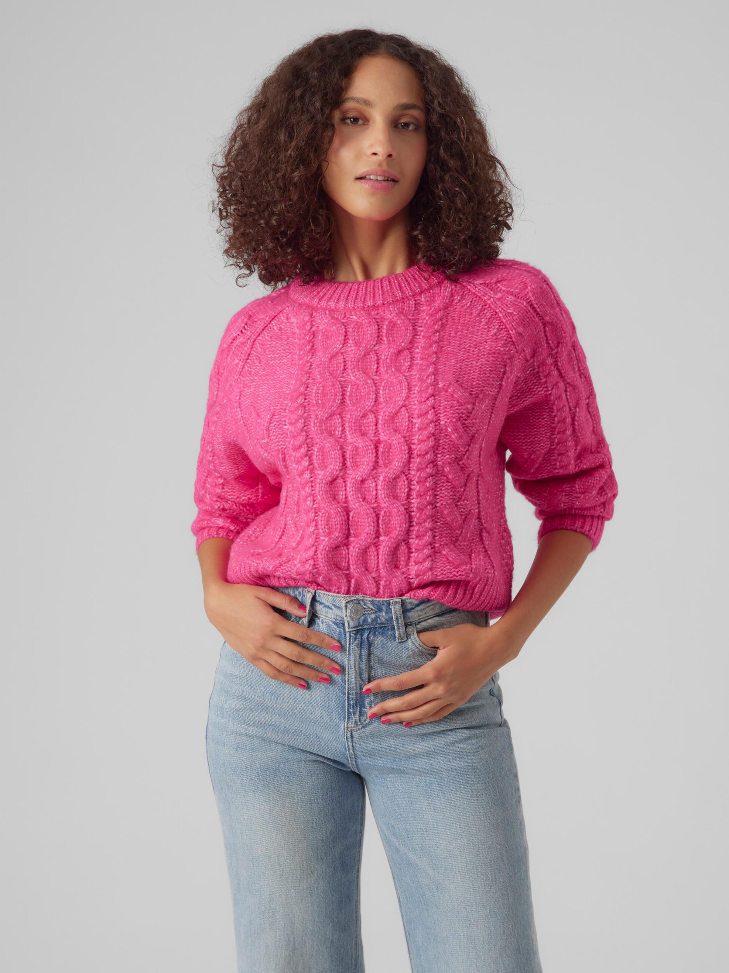 VERO MODA Trui Birgitte in Fuchsia ABOUT YOU