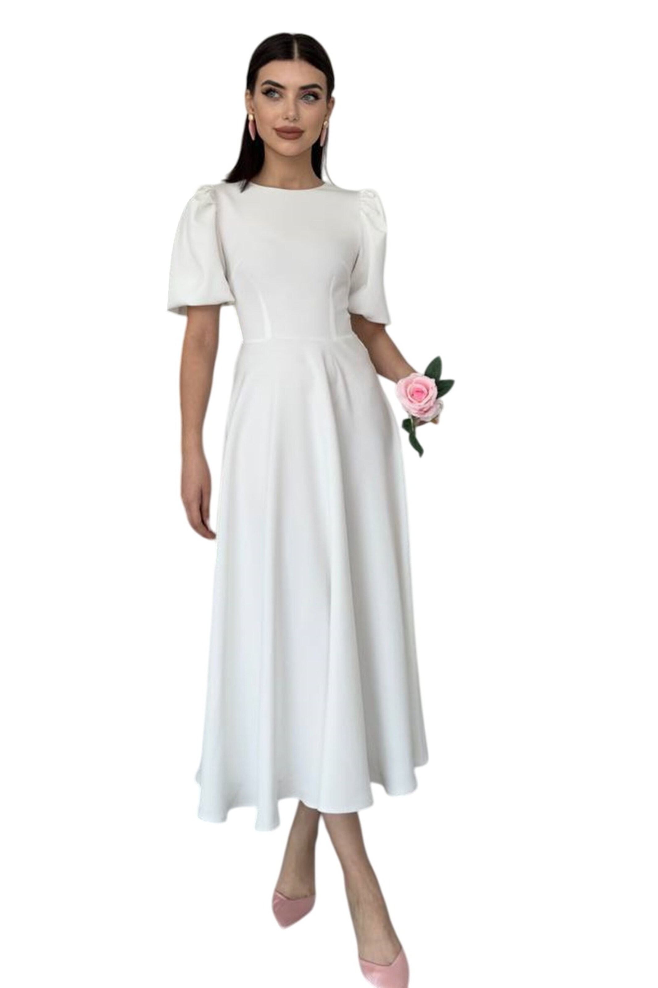 WOMAN VISION Jurk in Wit: voorkant