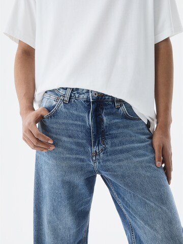 Wide Leg Jean Pull&Bear en bleu