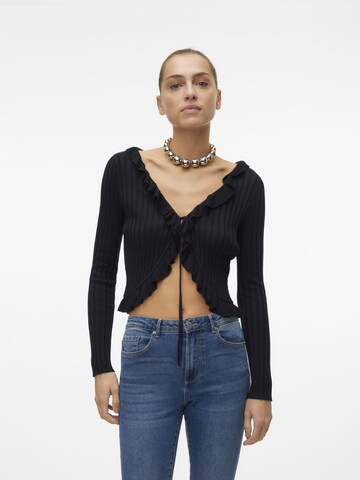 VERO MODA Knit Cardigan 'PROVENCE ' in Black: front