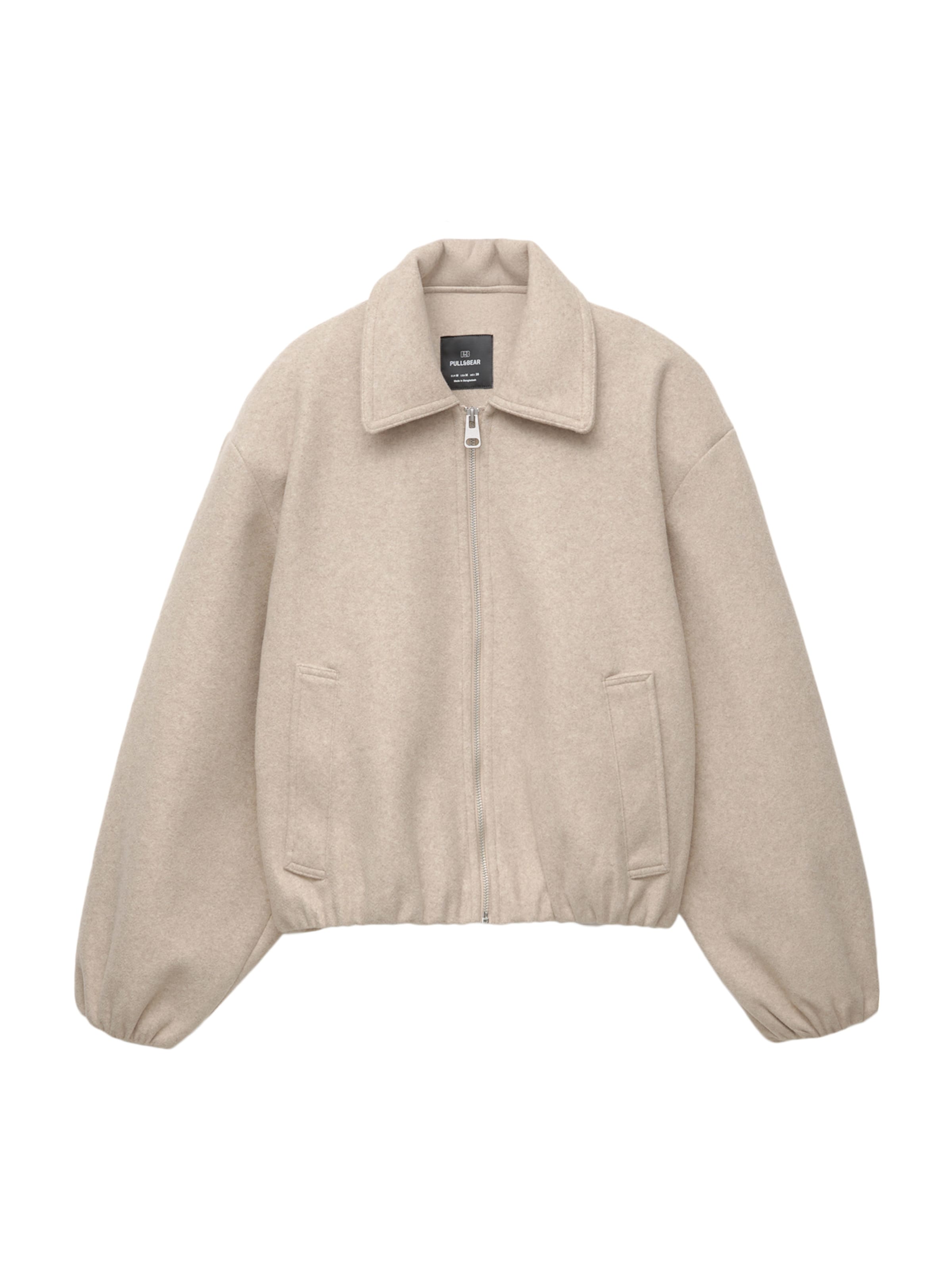 Pull&Bear Přechodná bunda – béžová: přední strana