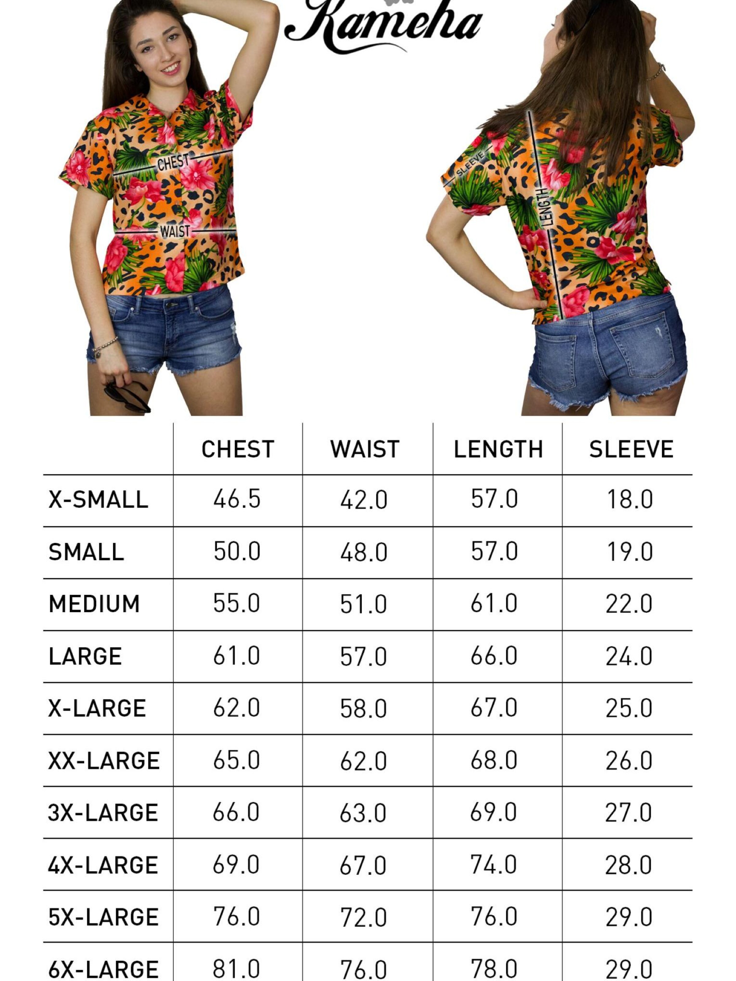 King Kameha Blouse 'Leopard Flowers' in Orange