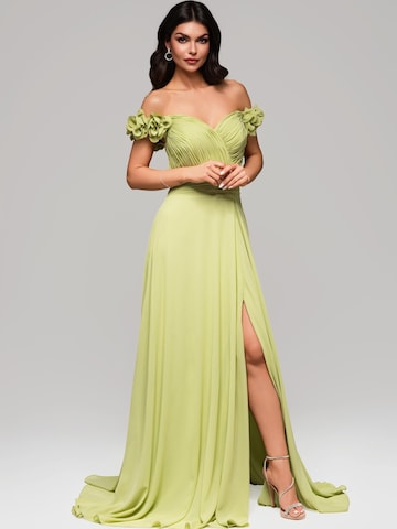 Ombre Abendkleid in Grün: Vorderseite