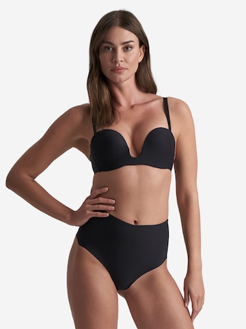 Slip scultant 'Low Back Mid Waist Thong' Bye Bra en noir : devant