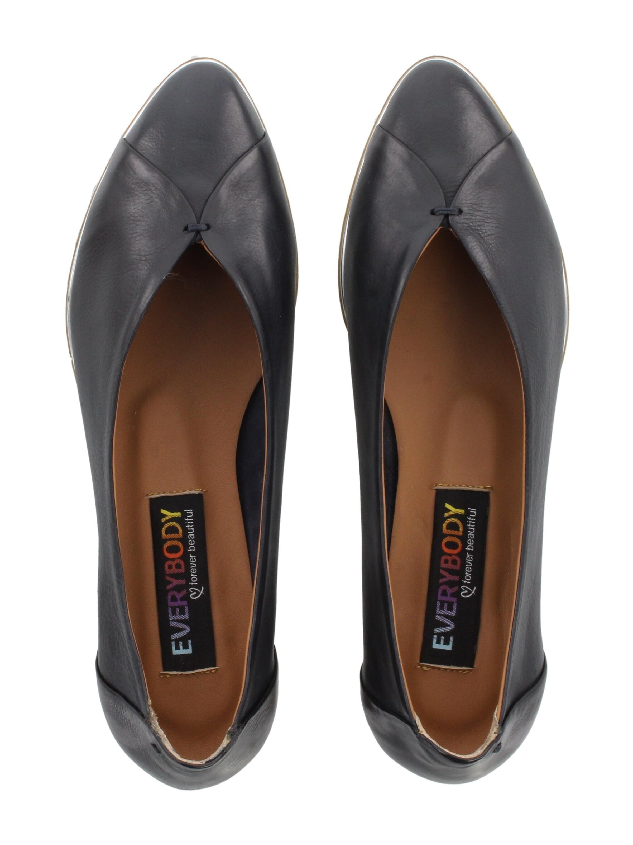 Everybody Ballet Flats 'BETA - Ballerina mit V-Ausschnitt' in Blue