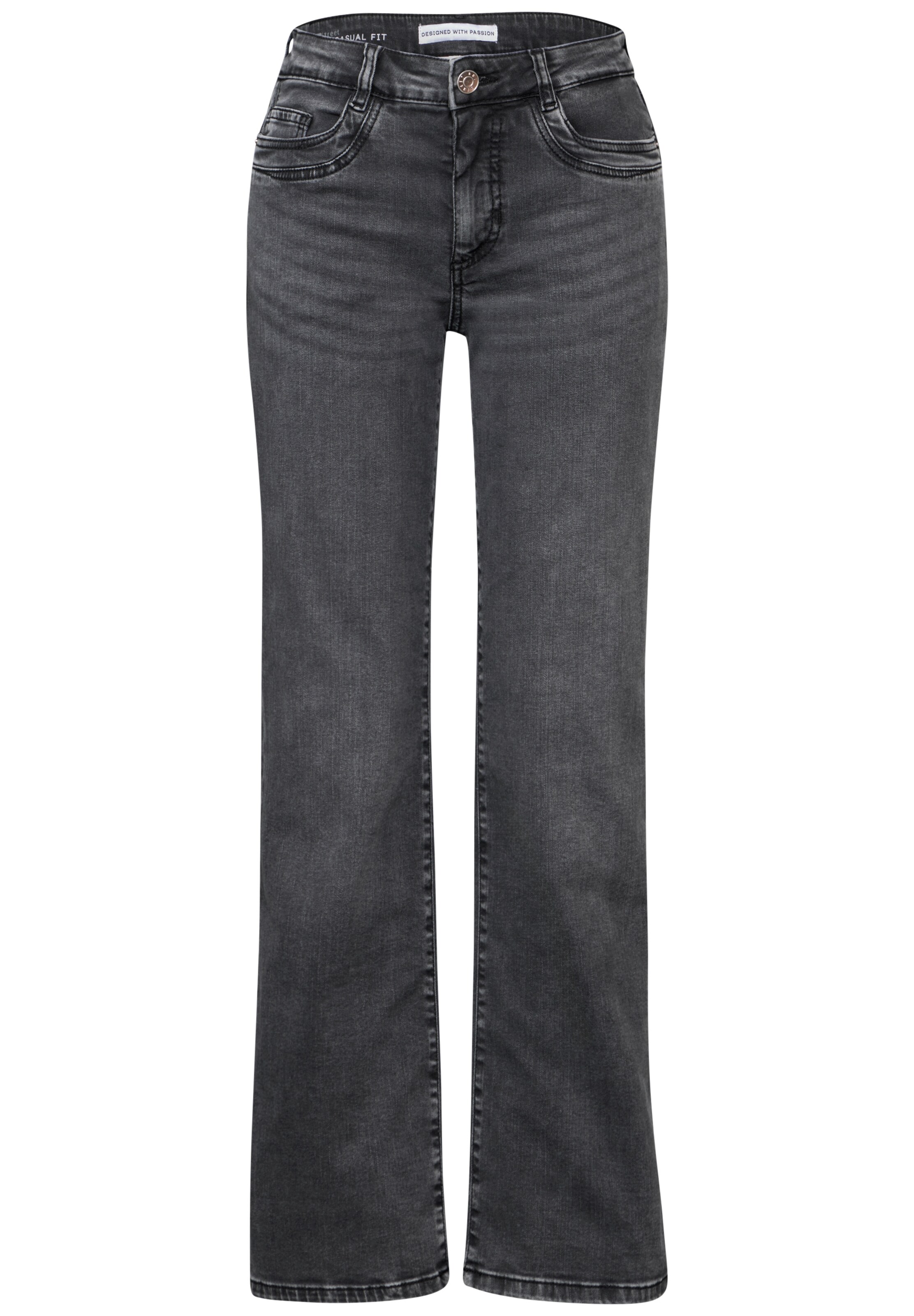 STREET ONE Boot cut Jeans in Grey: front