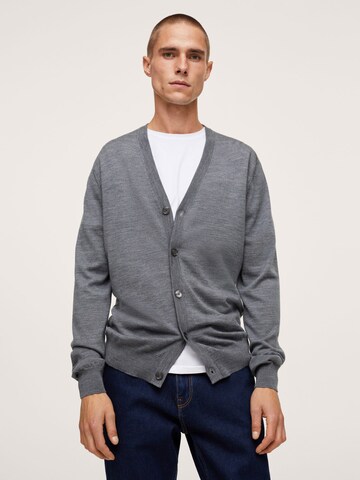 MANGO MAN Strickjacke 'Willyc' in Grau: predná strana