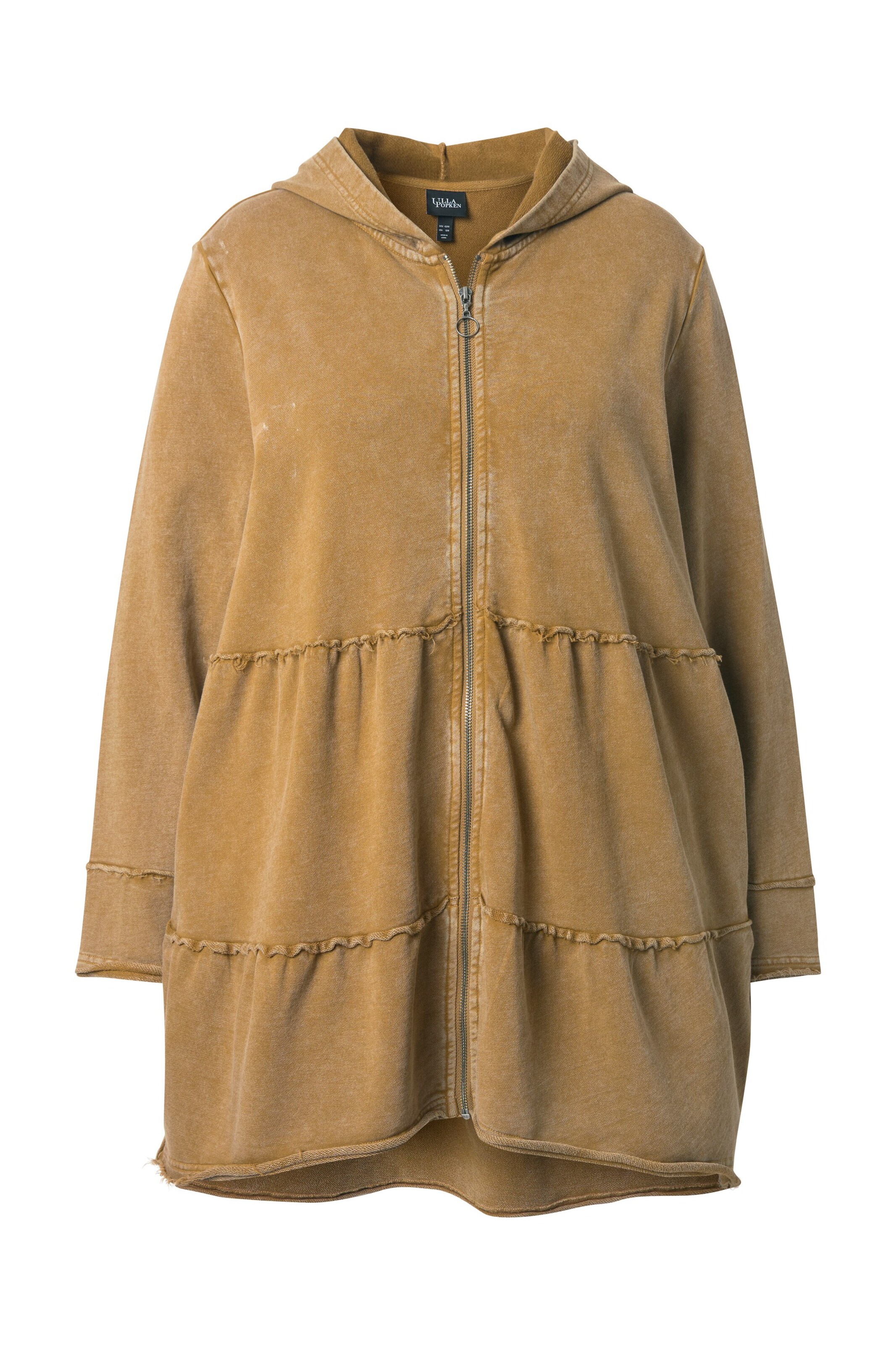 Ulla Popken Sweatvest in Bruin: voorkant