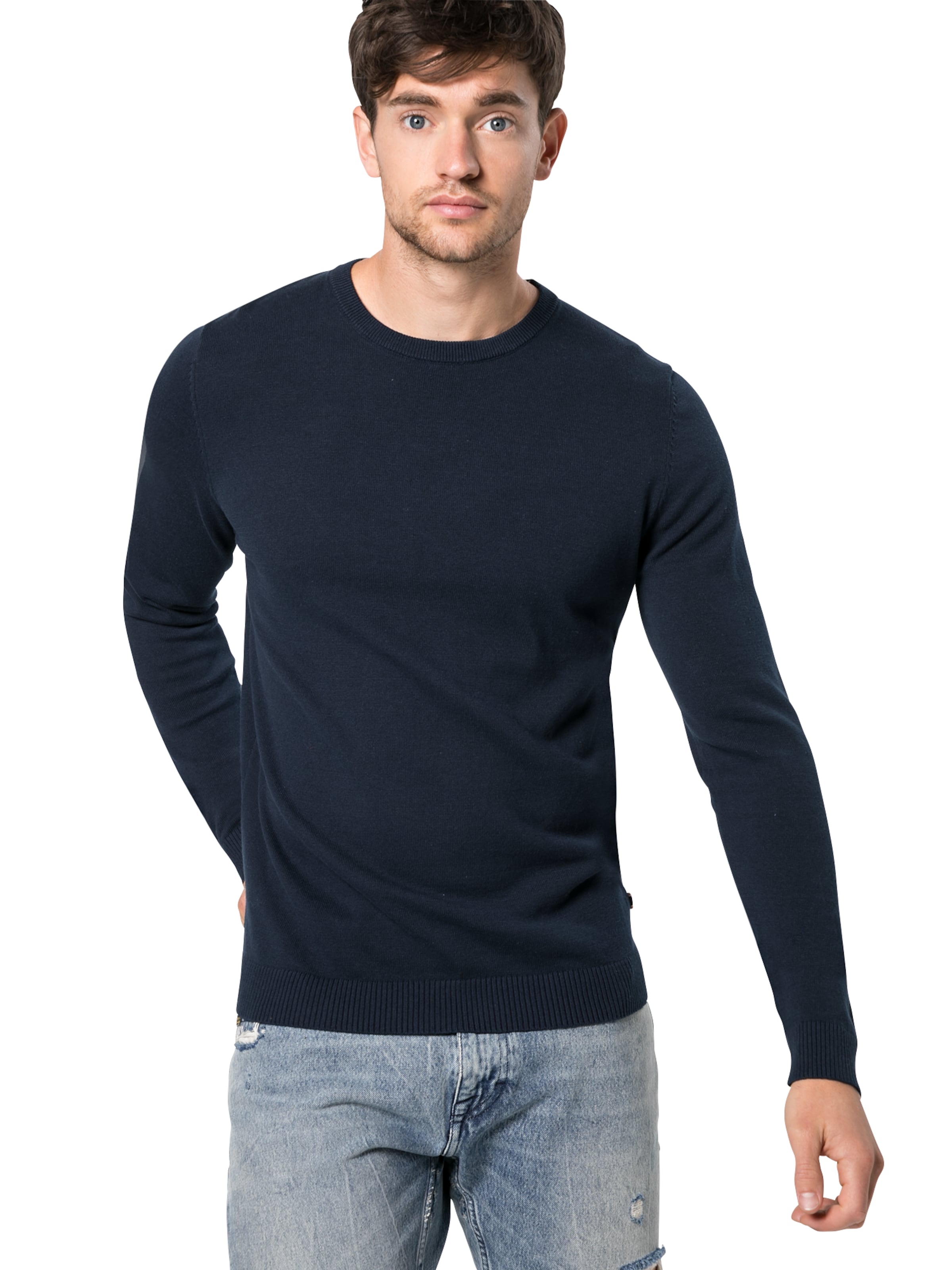 JACK & JONES Пуловер в синьо: отпред