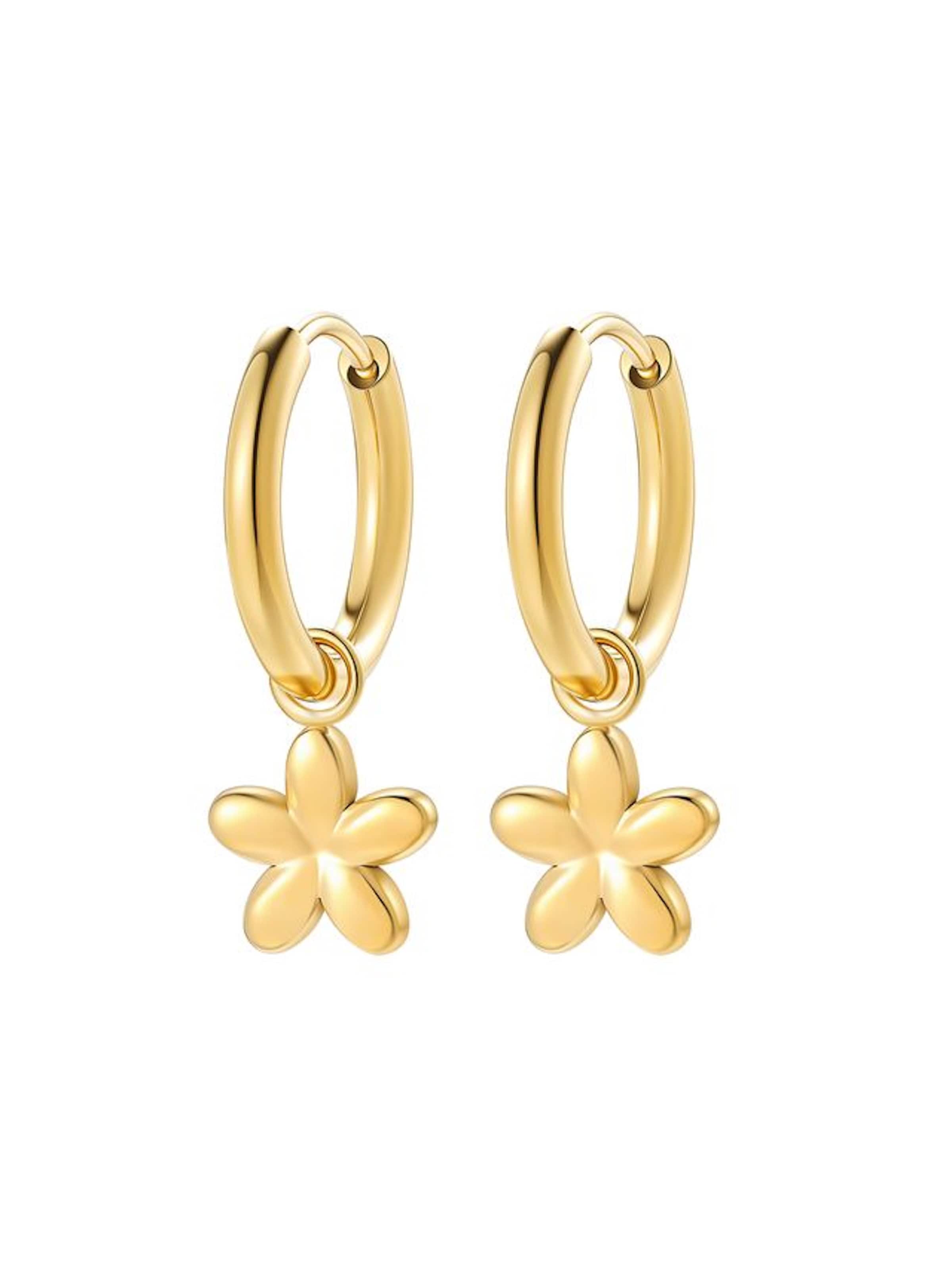 Boucles d'oreilles 'Daisy Bold' Hey Happiness en or : devant